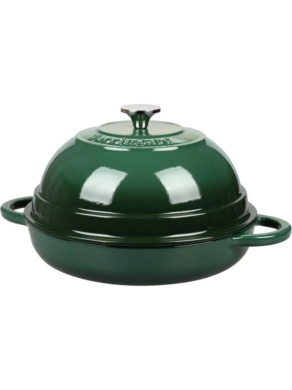 6 Qt Dark Green Cast Iron Enameled Dutch Oven Pot with Lid for Bread Baking Pan